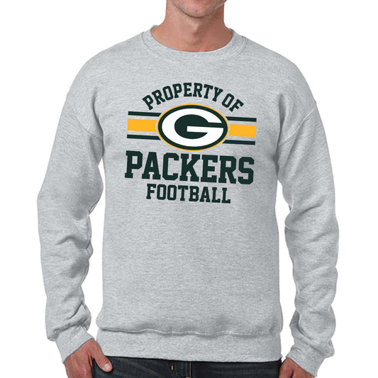 Green Bay Packers NFL Adult Property Of Crewneck Fleece Sweatshirt - Sport Gray