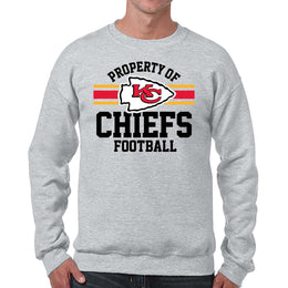 Kansas City Chiefs NFL Adult Property Of Crewneck Fleece Sweatshirt - Sport Gray