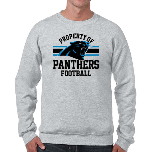 Carolina Panthers NFL Adult Property Of Crewneck Fleece Sweatshirt - Sport Gray