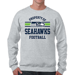 Seattle Seahawks NFL Adult Property Of Crewneck Fleece Sweatshirt - Sport Gray