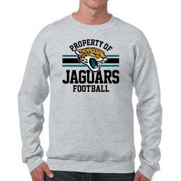 Jacksonville Jaguars NFL Adult Property Of Crewneck Fleece Sweatshirt - Sport Gray