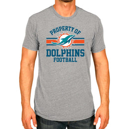 Miami Dolphins NFL Adult Property Of T-Shirt - Sport Gray