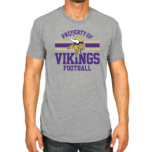 Minnesota Vikings NFL Adult Property Of T-Shirt - Sport Gray