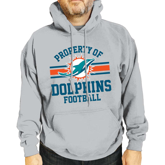 Miami Dolphins NFL Adult Property Of Hooded Sweatshirt - Sport Gray