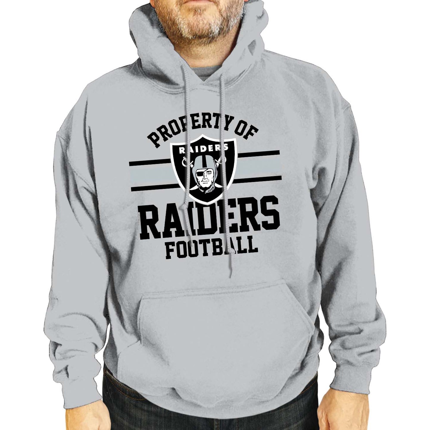 Las Vegas Raiders NFL Adult Property Of Hooded Sweatshirt - Sport Gray