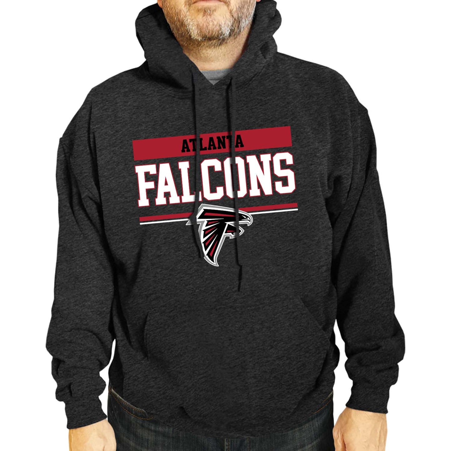 Atlanta Falcons NFL Adult Gameday Charcoal Hooded Sweatshirt - Charcoal