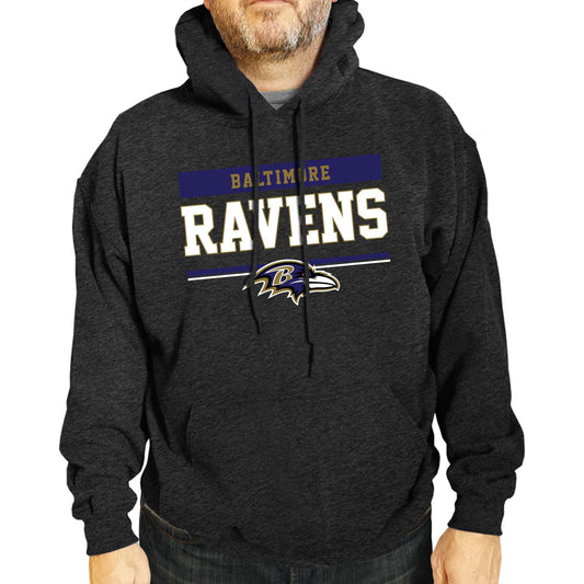 Baltimore Ravens NFL Adult Gameday Charcoal Hooded Sweatshirt - Charcoal