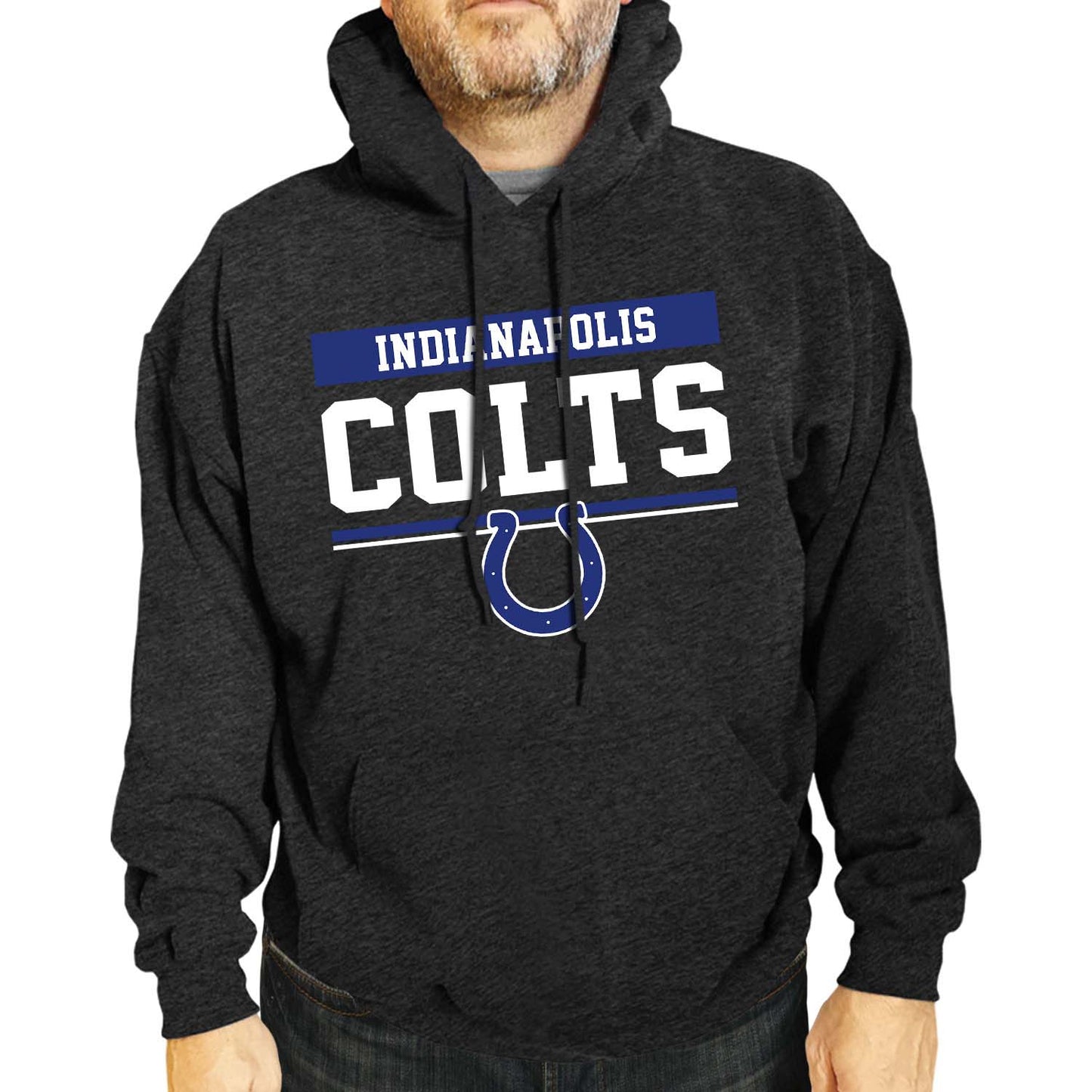 Indianapolis Colts NFL Adult Gameday Charcoal Hooded Sweatshirt - Charcoal