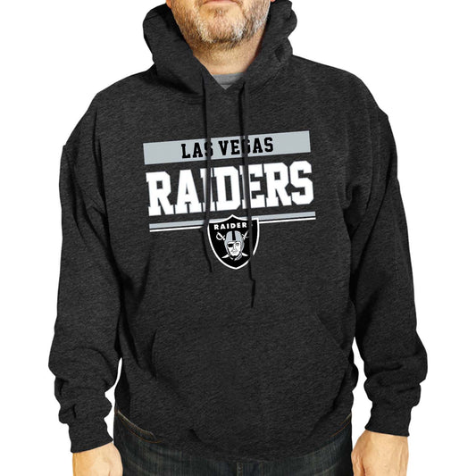 Las Vegas Raiders NFL Adult Gameday Charcoal Hooded Sweatshirt - Charcoal