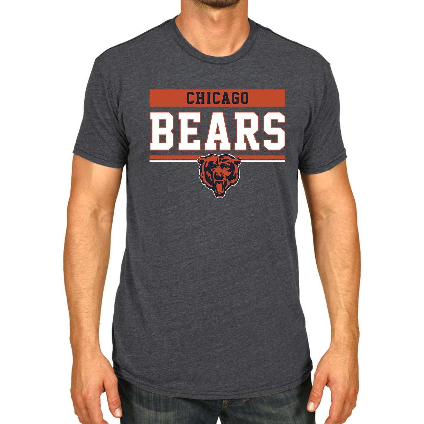Chicago Bears NFL Adult Team Block Tagless T-Shirt - Charcoal