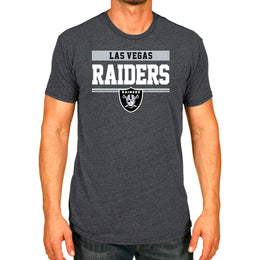 Las Vegas Raiders NFL Adult Team Block Tagless T-Shirt - Charcoal