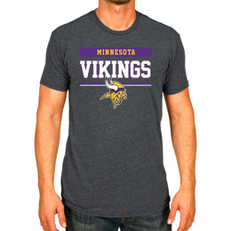 Minnesota Vikings NFL Adult Team Block Tagless T-Shirt - Charcoal