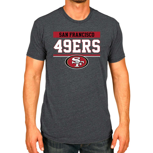 San Francisco 49ers NFL Adult Team Block Tagless T-Shirt - Charcoal