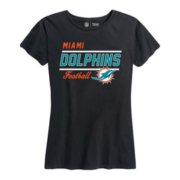 Miami Dolphins NFL Womens Plus Size Relaxed Fit T-Shirt - Black