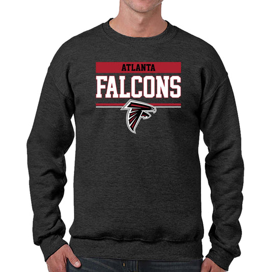 Atlanta Falcons NFL Adult Long Sleeve Team Block Charcoal Crewneck Sweatshirt - Charcoal