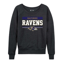 Baltimore Ravens NFL Womens Charcoal Crew Neck Football Apparel - Charcoal
