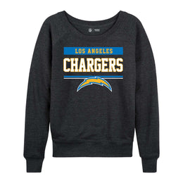 Los Angeles Chargers NFL Womens Charcoal Crew Neck Football Apparel - Charcoal