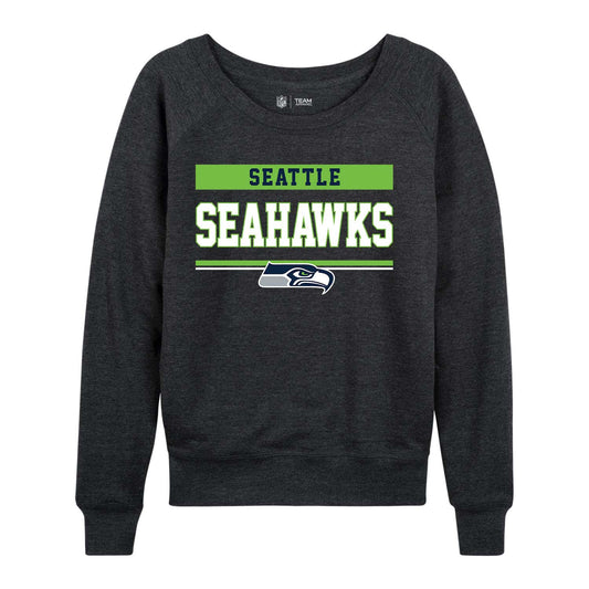 Seattle Seahawks NFL Womens Charcoal Crew Neck Football Apparel - Charcoal