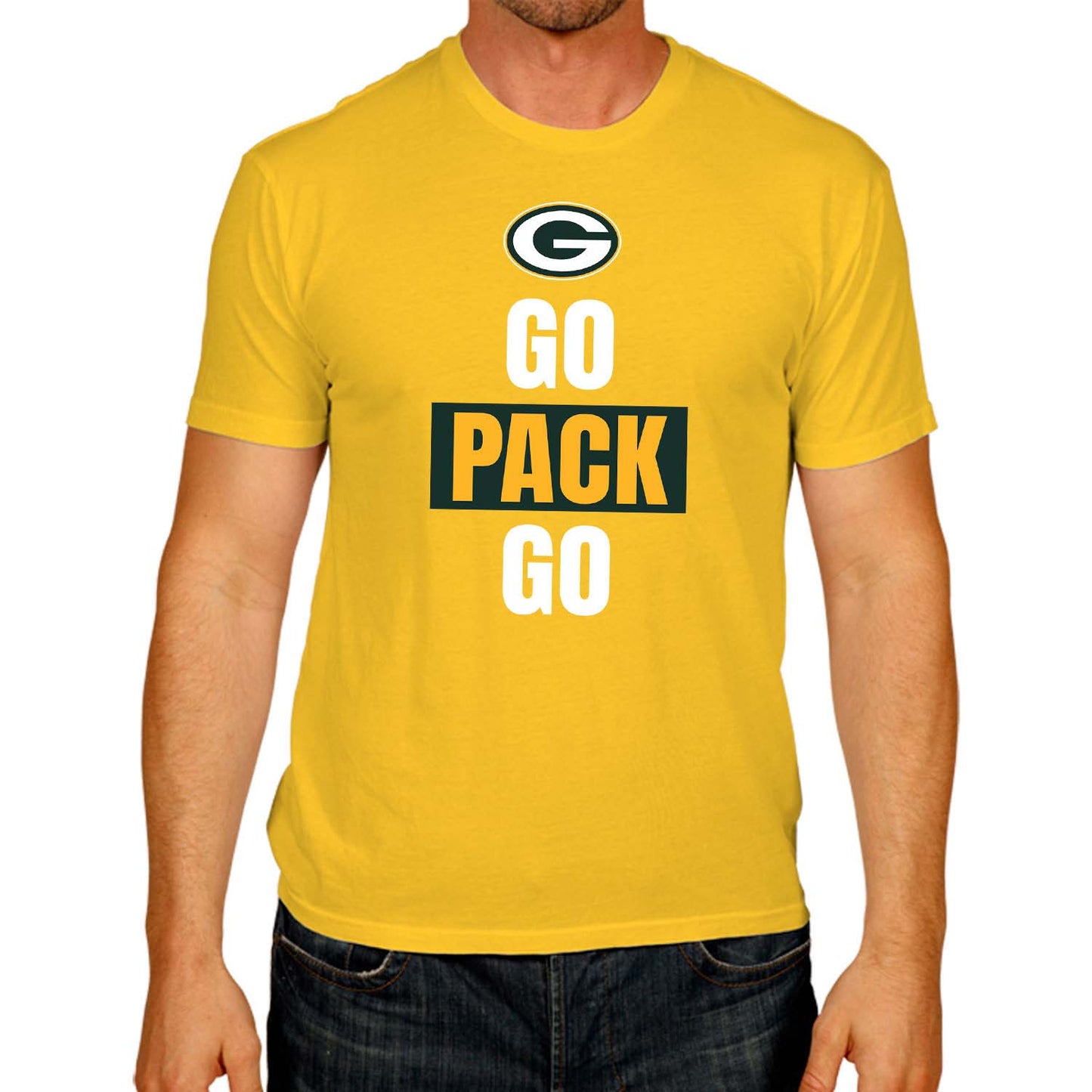 Green Bay Packers NFL Adult Team Slogan Unisex T-Shirt - Gold