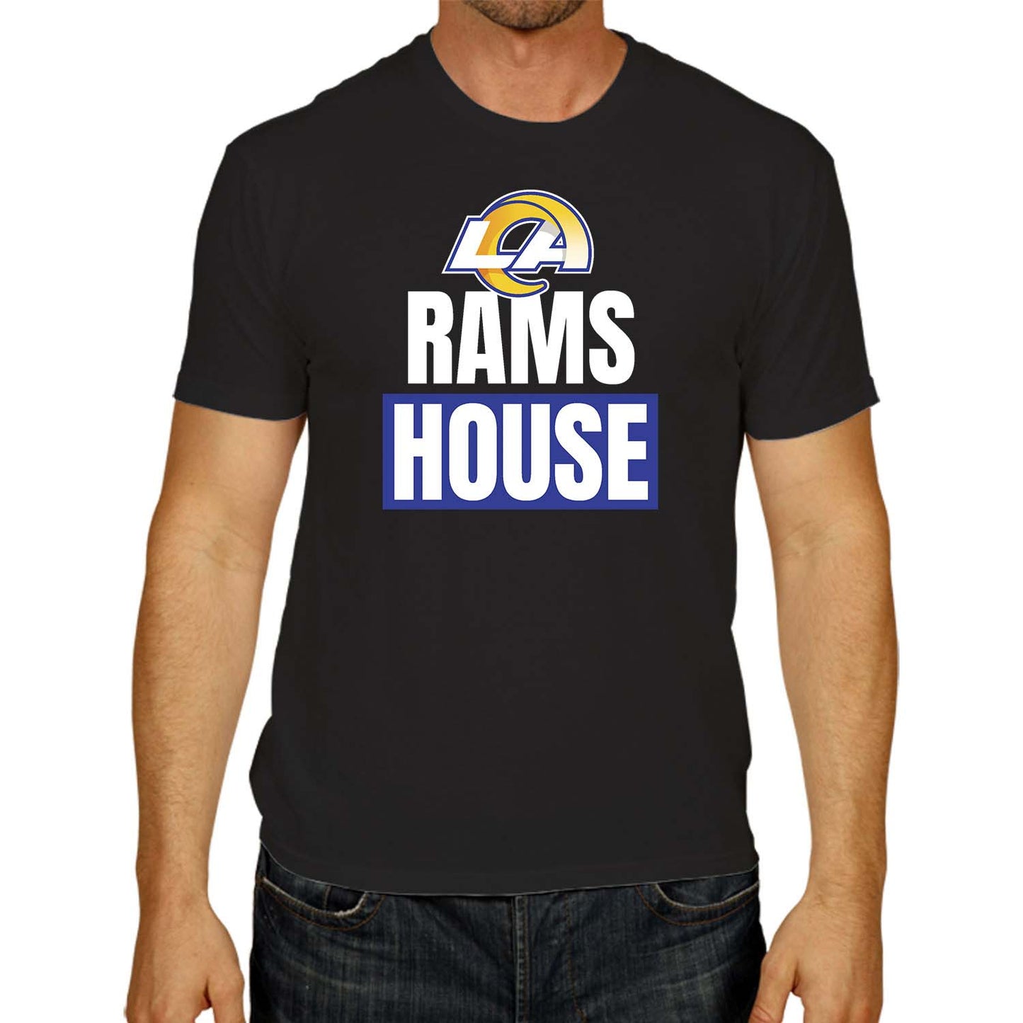 Los Angeles Rams NFL Adult Team Slogan Unisex T-Shirt - Black