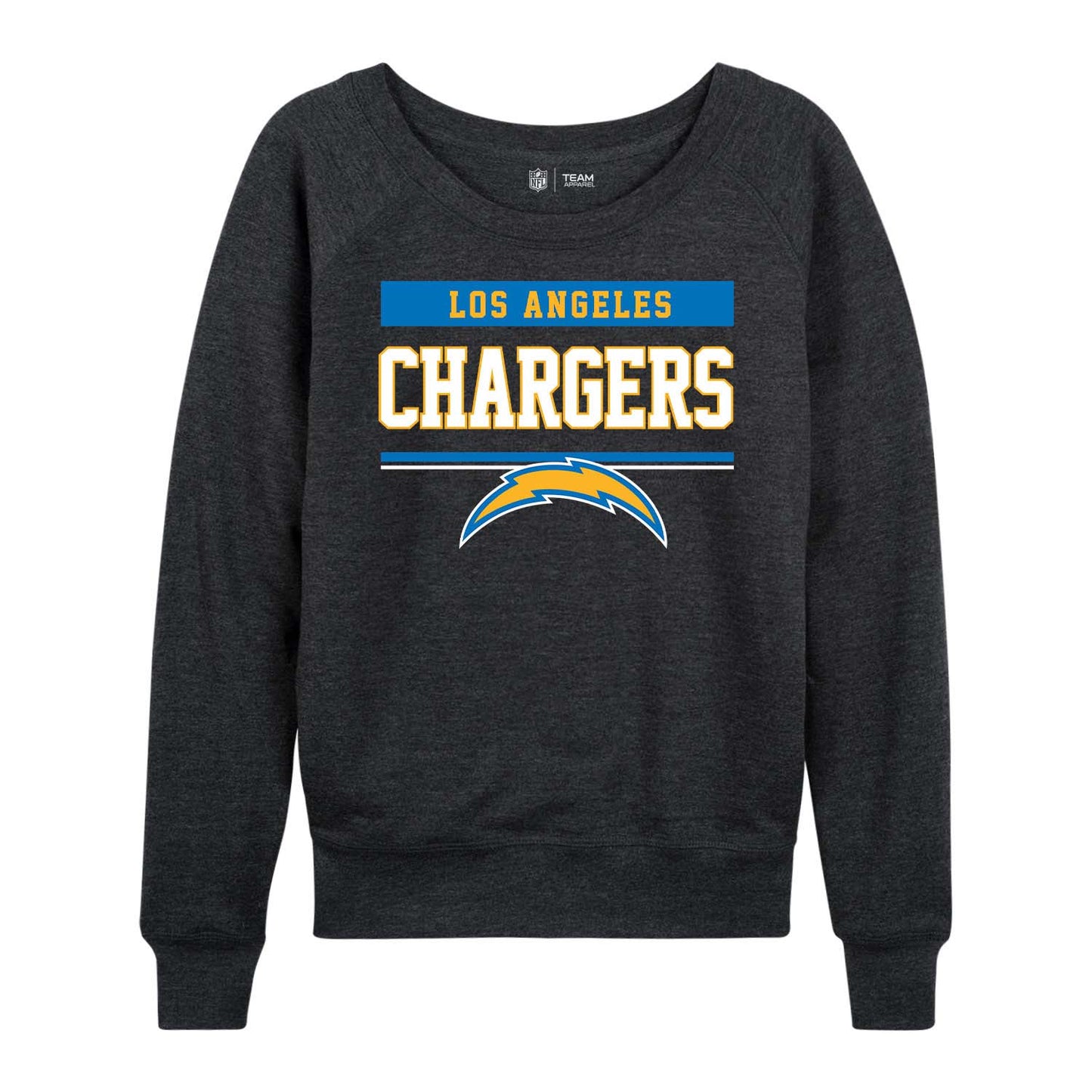 Los Angeles Chargers NFL Women's Plus Size Team Block Charcoal Crewneck - Charcoal