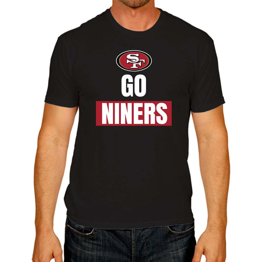 San Francisco 49ers NFL Adult Team Slogan Unisex T-Shirt - Black