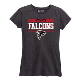 Atlanta Falcons NFL Women's Team Block Charcoal Tagless T-Shirt - Charcoal