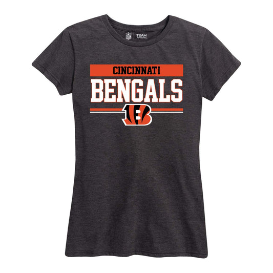Cincinnati Bengals NFL Women's Team Block Charcoal Tagless T-Shirt - Charcoal