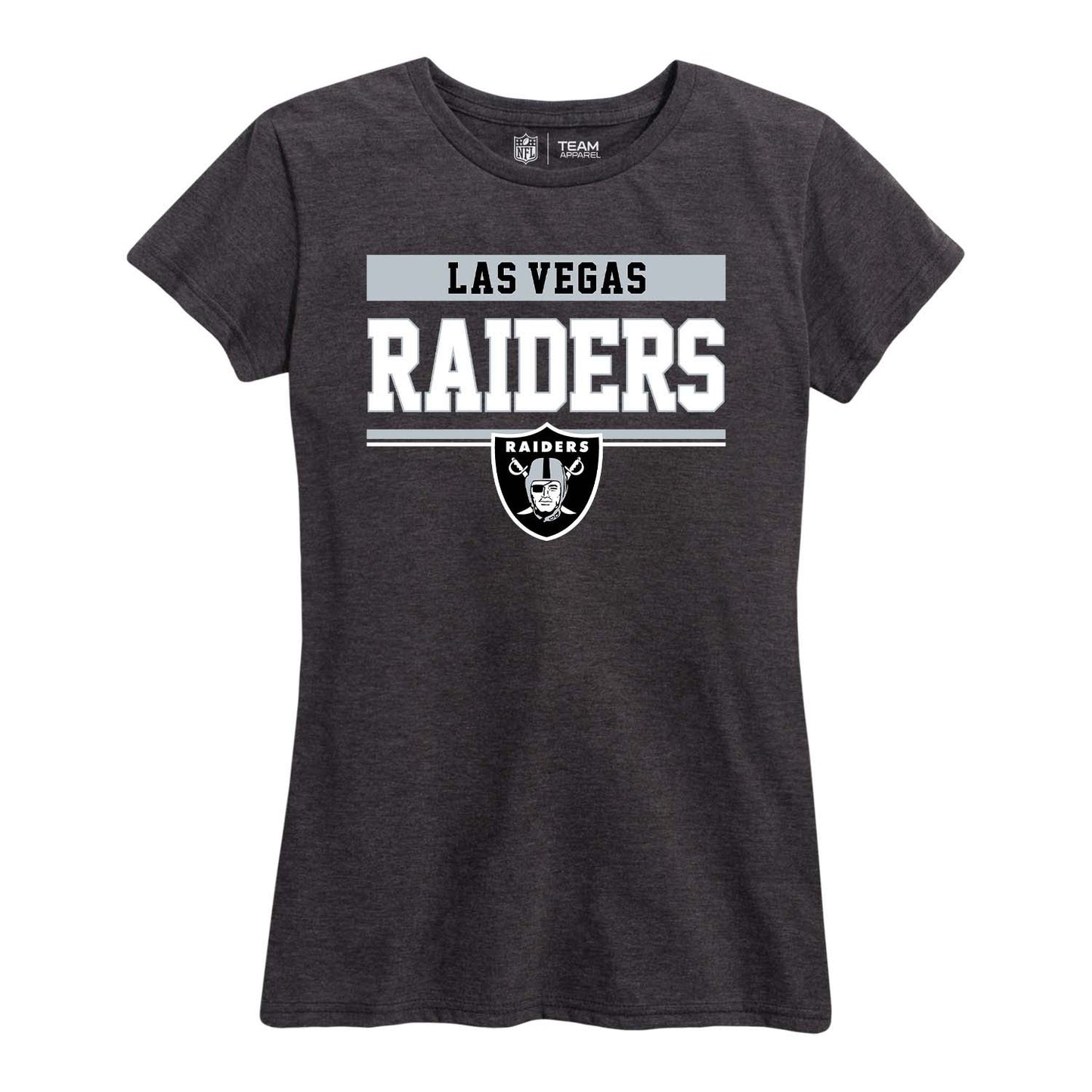 Las Vegas Raiders NFL Women's Team Block Charcoal Tagless T-Shirt - Charcoal