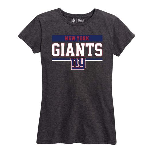 New York Giants NFL Women's Team Block Charcoal Tagless T-Shirt - Charcoal