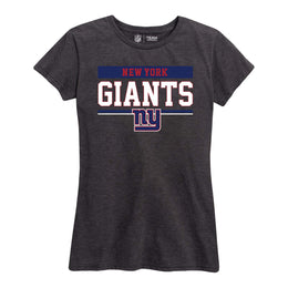 New York Giants NFL Women's Team Block Charcoal Tagless T-Shirt - Charcoal