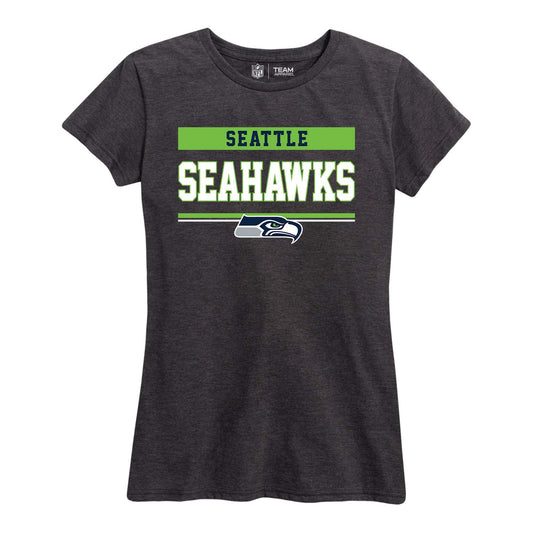 Seattle Seahawks NFL Women's Team Block Charcoal Tagless T-Shirt - Charcoal