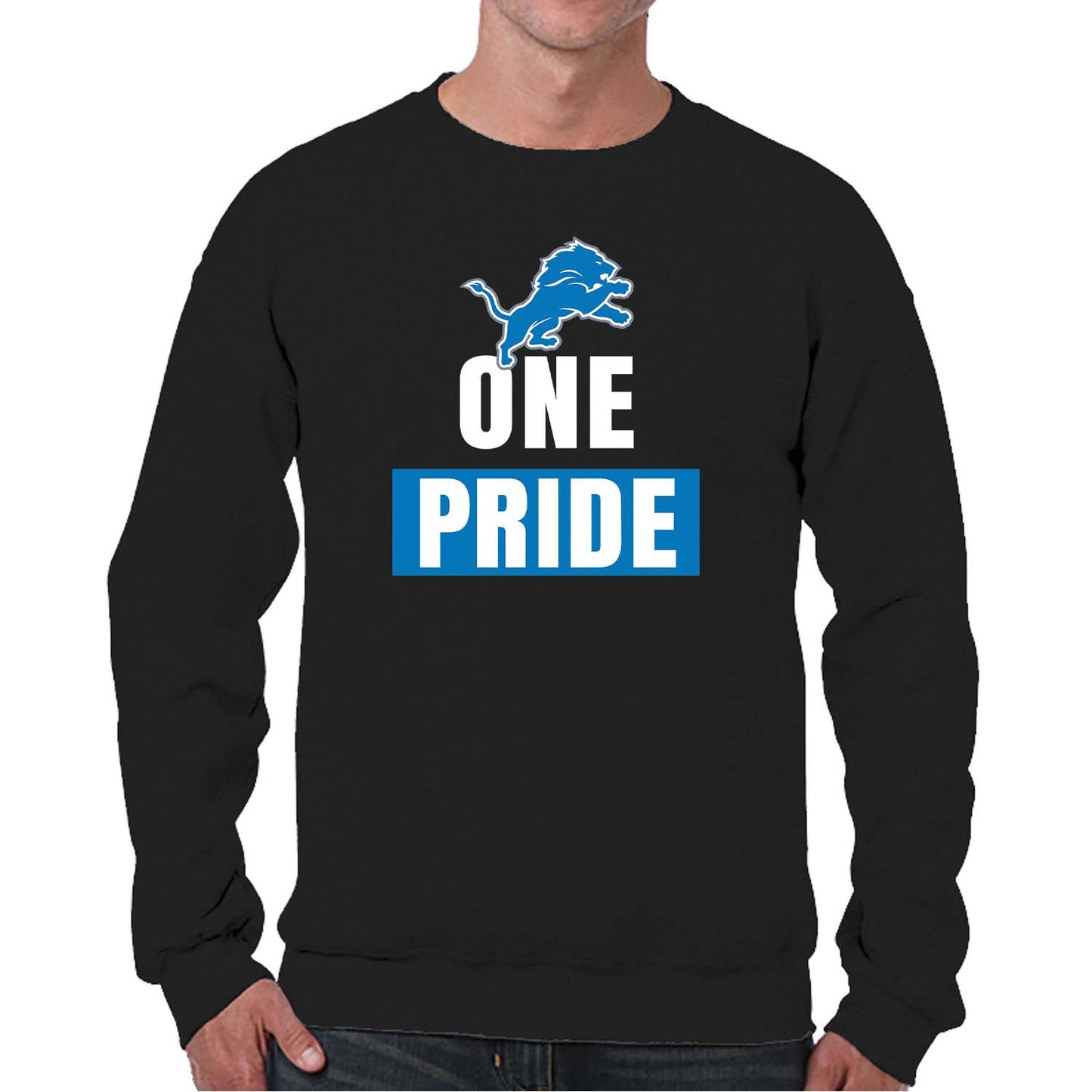 Detroit Lions NFL Adult Slogan Crewneck Sweatshirt - Black