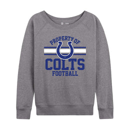 Indianapolis Colts NFL Womens Plus Size Property of Lightweight Crew Neck - Sport Gray