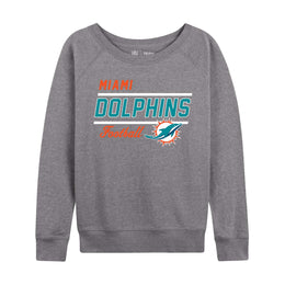 Miami Dolphins NFL Womens Crew Neck Light Weight - Sport Gray