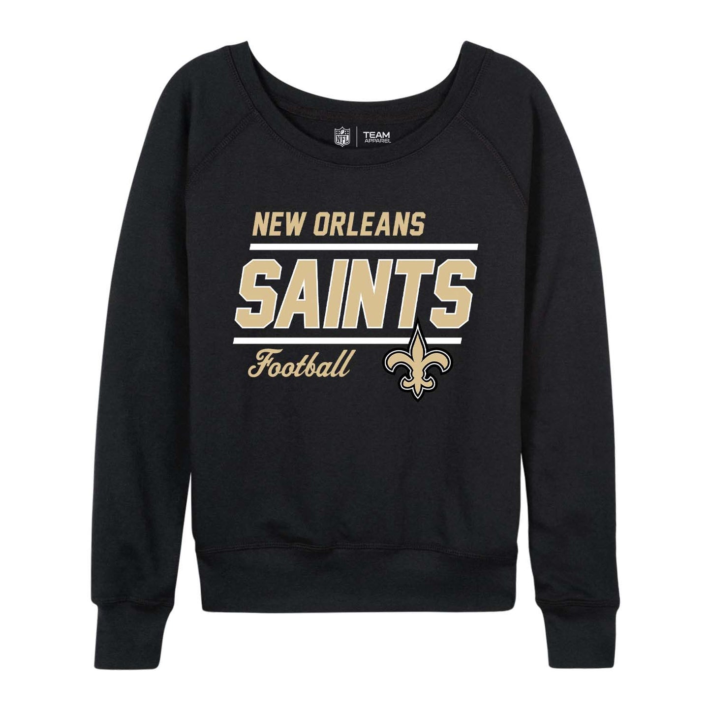 New Orleans Saints NFL Womens Crew Neck Light Weight - Black