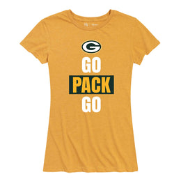 Green Bay Packers NFL Womens Team Slogan Short Sleeve Tshirt - Gold