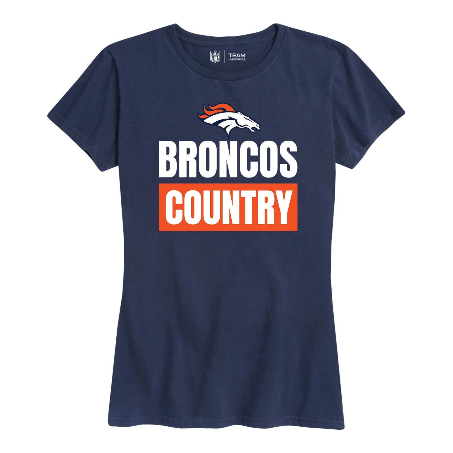 Denver Broncos NFL Womens Plus Size Team Slogan Short Sleeve T-Shirt - Navy