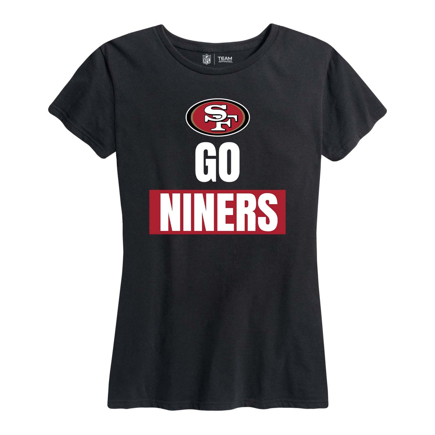San Francisco 49ers NFL Womens Plus Size Team Slogan Short Sleeve T-Shirt - Black