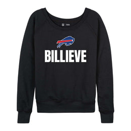 Buffalo Bills NFL Womens Team Slogan Crew Neck - Black