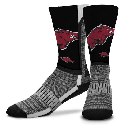 Arkansas Razorbacks NCAA Adult State and University Crew Socks - Black