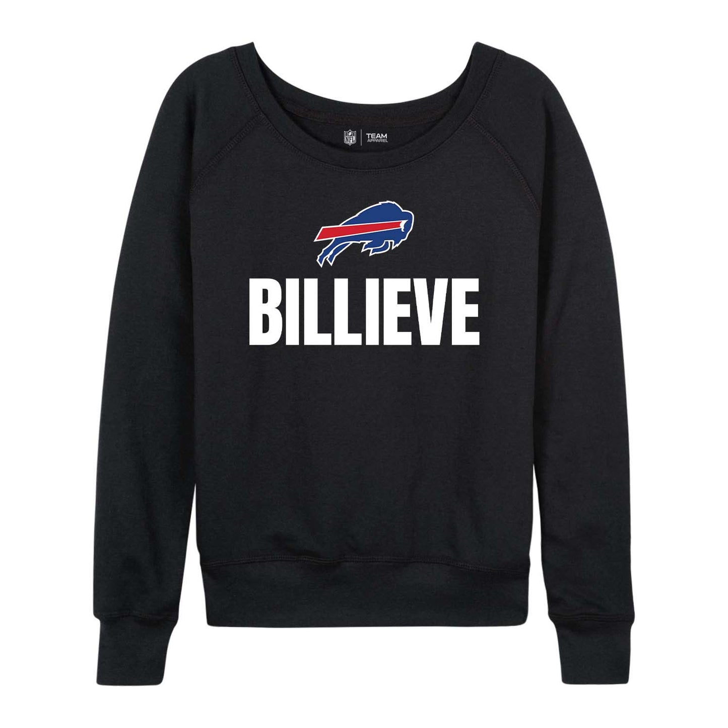 Buffalo Bills NFL Womens Plus Size Team Slogan Crew Neck - Black