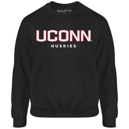 UCONN Huskies NCAA Adult Charcoal Crewneck Fleece Sweatshirt - Charcoal