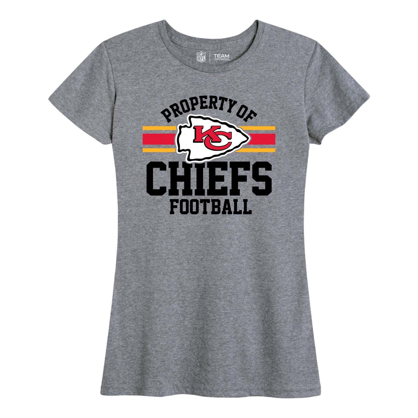 Kansas City Chiefs NFL Women's Property Of Lightweight Plus Size T-Shirt - Sport Gray