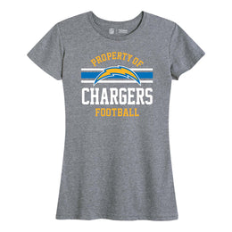 Los Angeles Chargers NFL Women's Property Of Lightweight Plus Size T-Shirt - Sport Gray