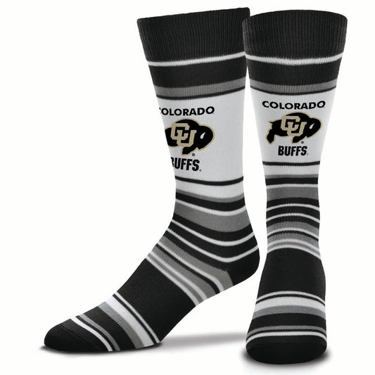 Colorado Buffaloes Collegiate University Striped Dress Socks - Black