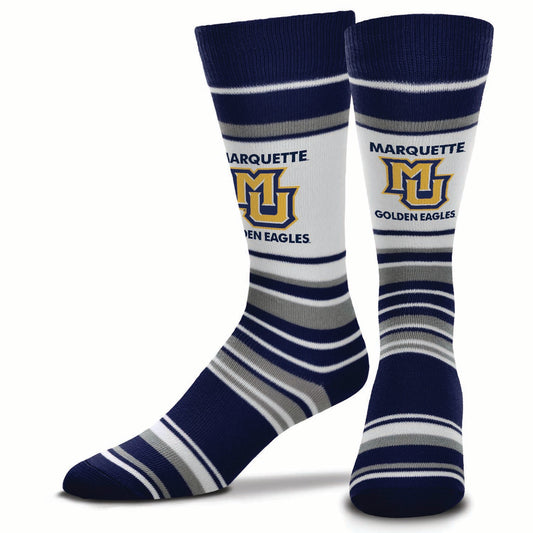 Marquette Golden Eagles Collegiate University Striped Dress Socks - Navy