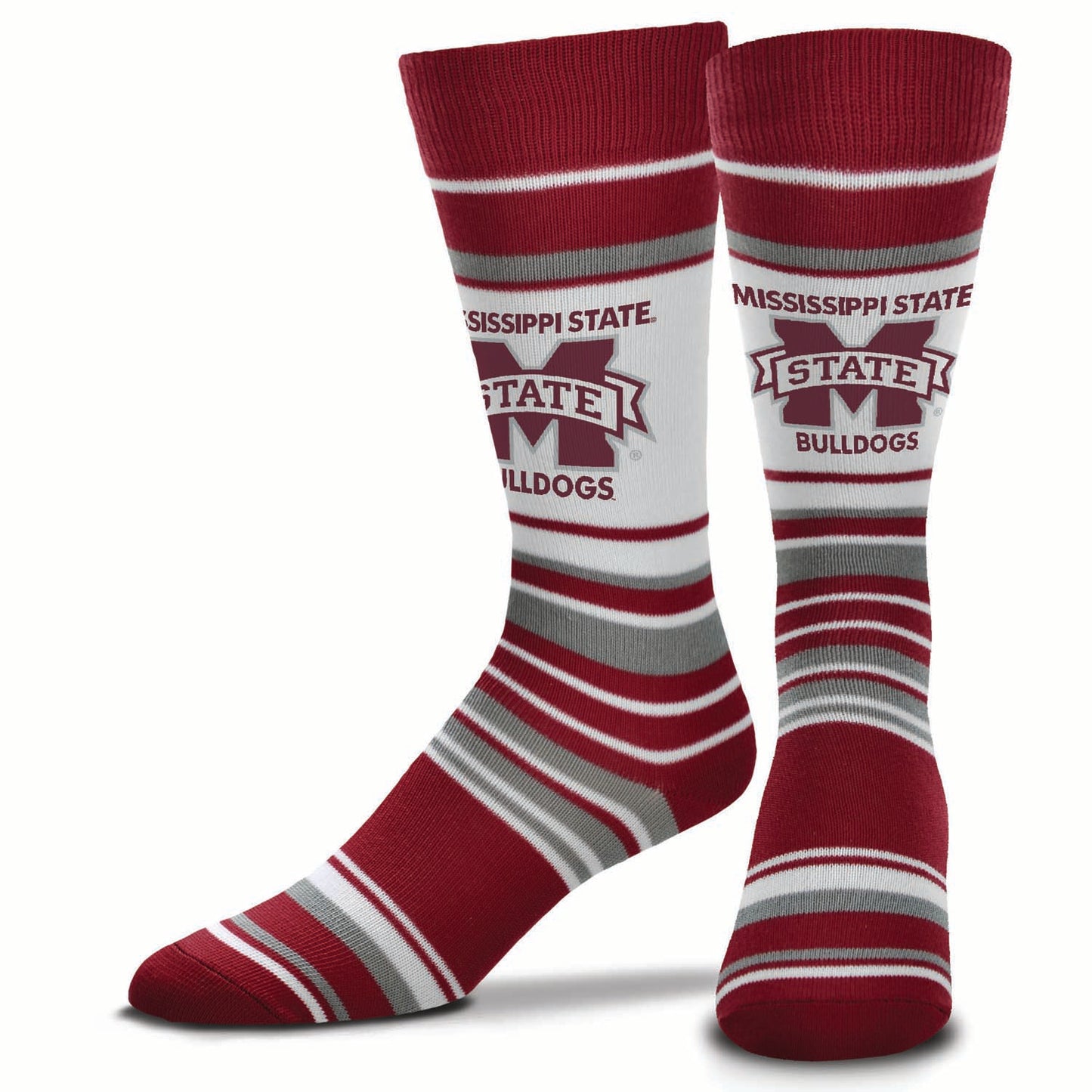 Mississippi State Bulldogs Collegiate University Striped Dress Socks - Maroon