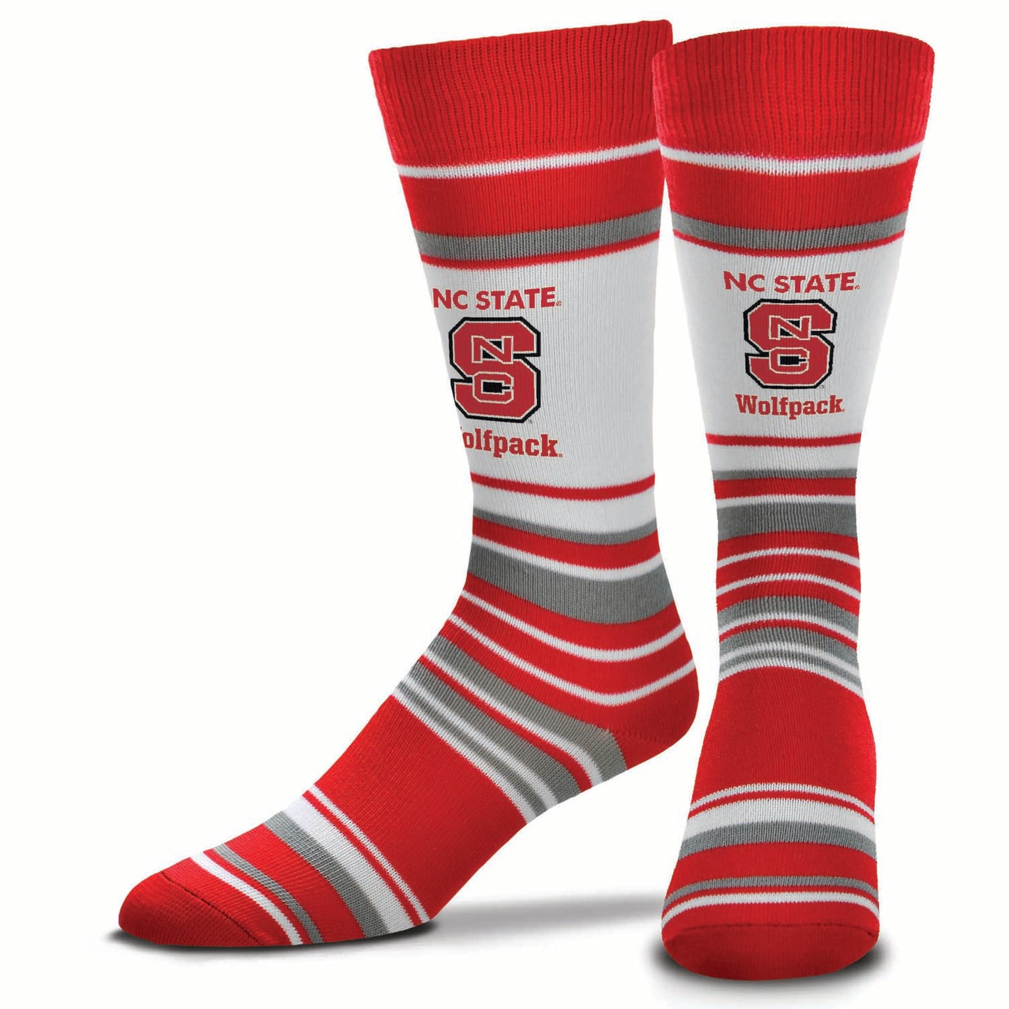 NC State Wolfpack Collegiate University Striped Dress Socks - Red