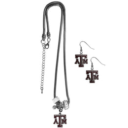 Texas A&M Aggies Collegiate Game Day Necklace and Earrings - Silver